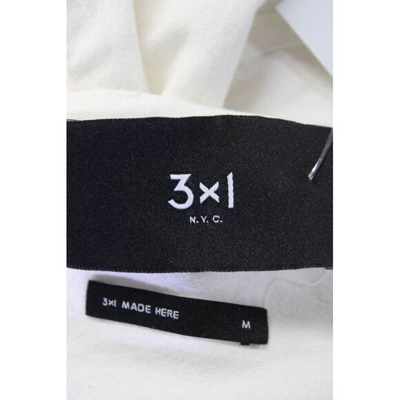 3x1 NYC Womens V-Neck Spaghetti Straps Cutout Straight Leg Jumpsuit Cream Size M - Picture 4 of 6